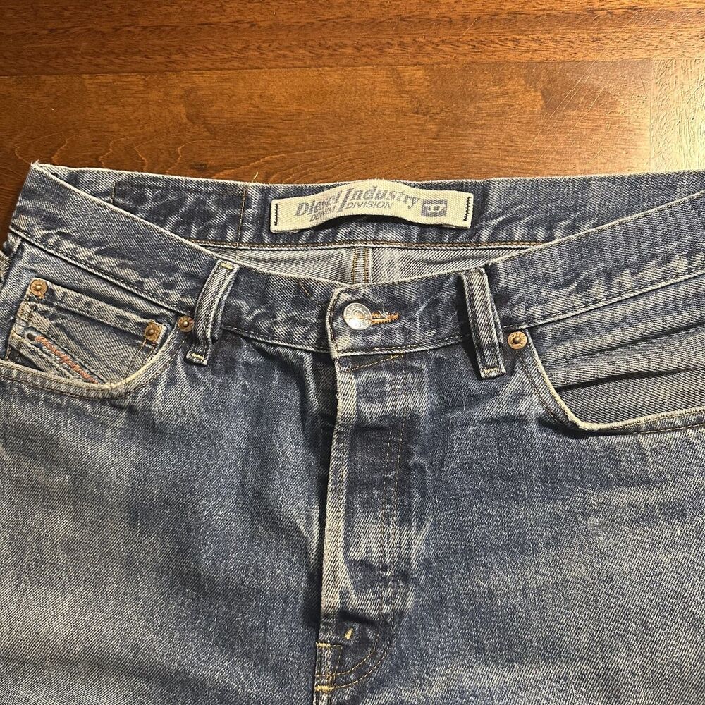 Diesel Industry Kratt Jeans Men's 34x32 Y2K 2001 Distressed Splatter Button Fly